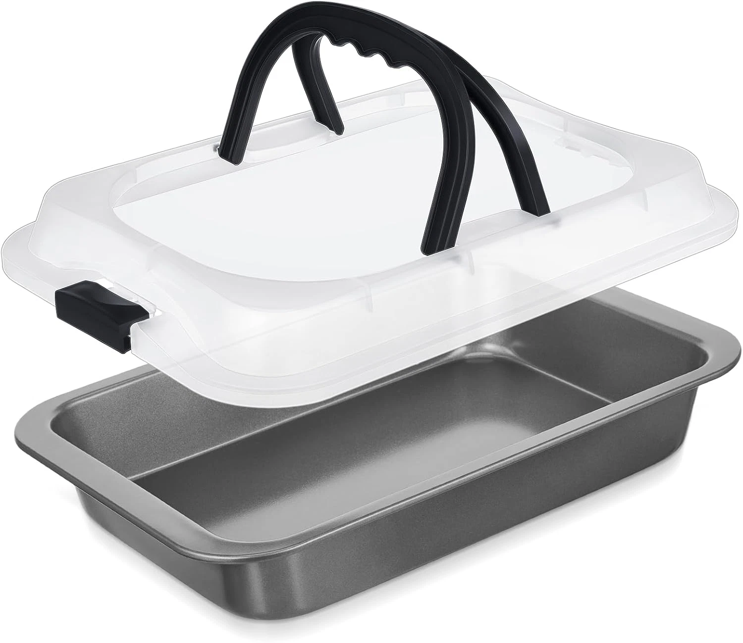 1 Pcs Cake Baking Pan with Lid and Handle, 9 X 13 Inch Non-Stick Rectangle Sheet