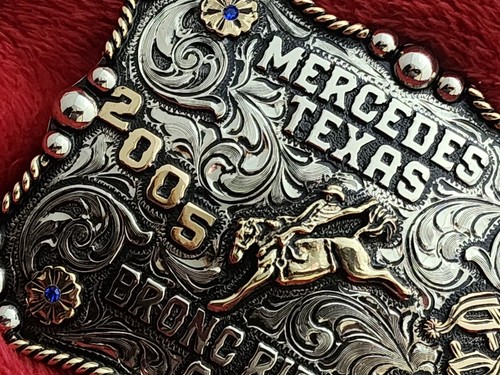 Champion Bronc Riding Trophy Gürtelschnalle☆Living Dream☆Mercedes Texas☆2005☆R26 - Bild 6 von 16