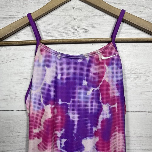 Nike Mädchen Einteiler Badeanzug Rosa Lila XL Sommer Schwimmen Jugend - Bild 2 von 5