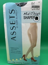 Spanx Assets Mid Thigh Shaper Slimming Size 4 Black