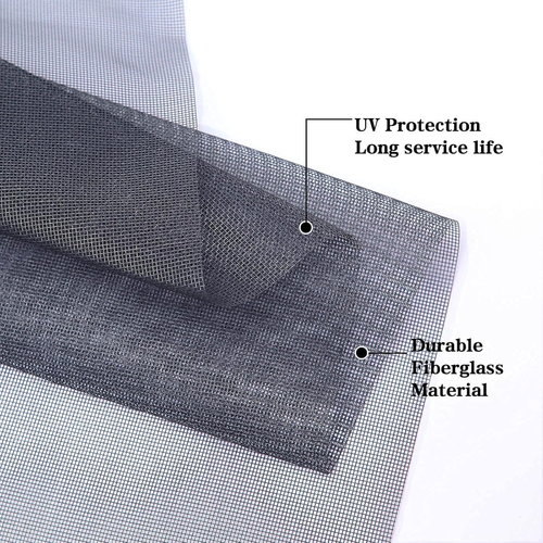 Windows Screen and Screen Door Repair Kit, 48"X118" Charcoal Fiberglass Mesh wit - Picture 3 of 12