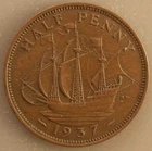 1937 George VI Half Penny — photo from another recent sale
