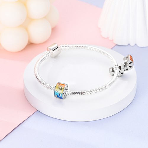 Pulsera europea de plata de ley 925 con clip de flores amor animal para mujer - Imagen 9 de 167