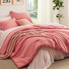  Twin Comforter Set - 5 Pieces Coral Twin Bedding Set for All Seasons, Boho 