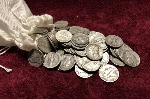 Mercury Dimes ~ 100 90% SILVER Coins ~ Circulated ~ FREE SHIPPING ! My #307