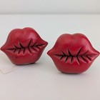 Set of 2 Hot Red Lips Knobs Metal Rock & Roll Kiss Cabinet Hardware Drawer Pulls