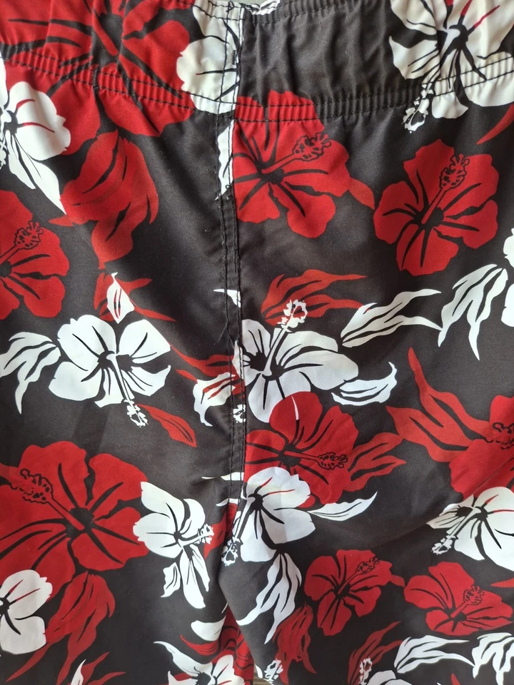 Shorts de tabuleiro havaiano masculino Arizona tamanho G preto vermelho branco cuecas anexadas 22 polegadas - Imagem 4 de 4