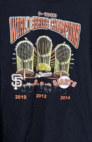 T-shirt San Francisco Giants XL adulte 100% coton 3 fois série mondiale champions - Photo 2/3