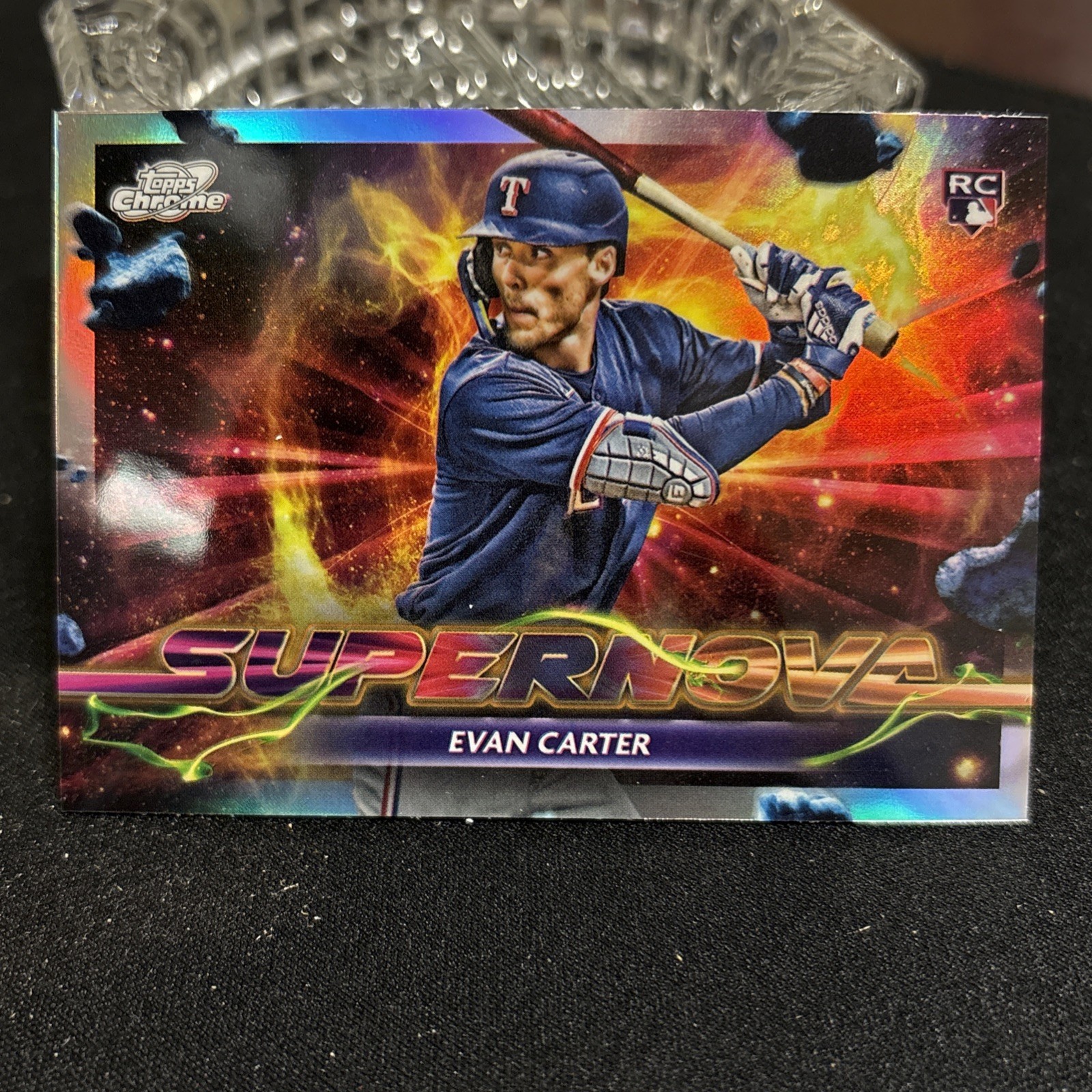 Evan Carter 2024 Topps Cosmic Chrome SUPERNOVA Rookie RC #SPN-6 Texas Rangers