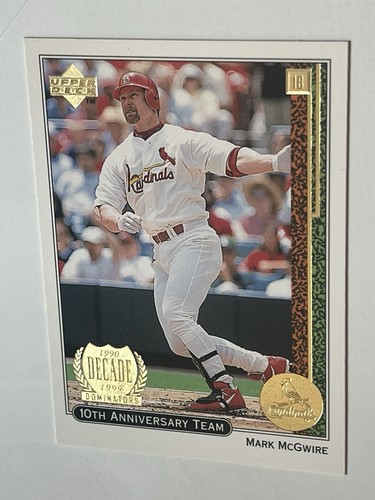 MARK MCGWIRE 1998 Upper Deck Decade Dominators 10th Anniversary Team Card #X2 - Picture 13 of 16