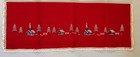 Vintage Cross Stitch Snowy Village Table Runner Topper Scarf Handmade