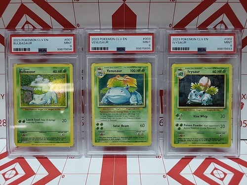 2023 Pokemon CLV EN Bulbasaur- Ivysaur- Venusaur PSA MINT 9 3 Card Lot - Picture 1 of 1