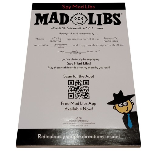 Spy Mad Libs 2012 Worlds Greatest Word Game Funny Kids Children Loot Crate Kids - Picture 4 of 4