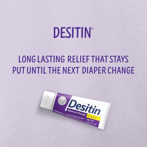Desitin Maximum Strength Diaper Rash Cream 4.8 oz 40% Zinc Oxide Hypoallergenic - Picture 2 of 9