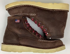 Danner Women's 6" Leather Bull Run Moc Soft Toe Work Boots Brown Size 8.5 M