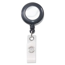 Advantus 75407 Deluxe Retractable ID Reel w/ Badge Holder - Black (12/BX) New