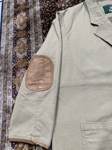De Colección Orvis Zambezi Sarga Caza Deporte Abrigo Cuero Borde Codo Parches Para Hombres XXL - Imagen 10 de 21