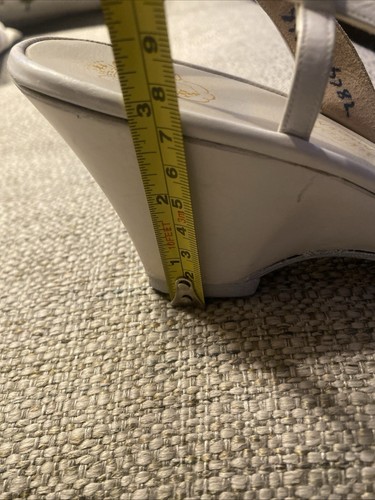 40’s Vintage Cadillac Casuals Sz 8.5 Wedge Heels White Rockabilly Swing Pin Up - Picture 16 of 19