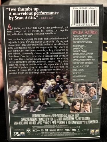 Rudy (DVD, 1993) Notre Dame Football Movie Special Edition - Picture 2 of 6
