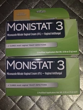 Monistat, 3-Day Yeast Infection Treatment, Prefilled Cream Applicators Lot Of 2