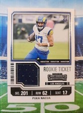 Puka Nacua 2023 Panini Contenders #TS13V Rookie Ticket Swatches Variations