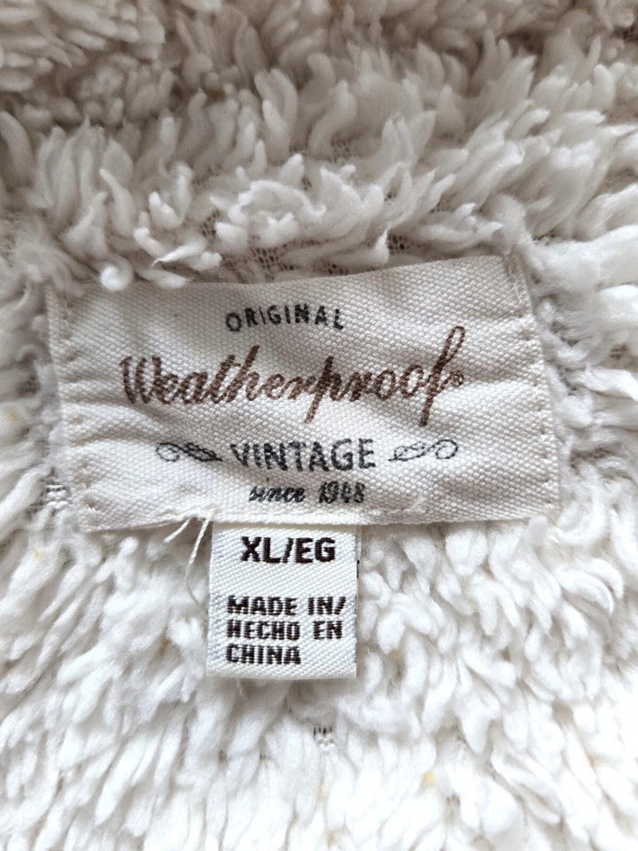 Original Waterproof Vintage Ivory Hooded Vest with Zipper - XL - Image 4 of 4