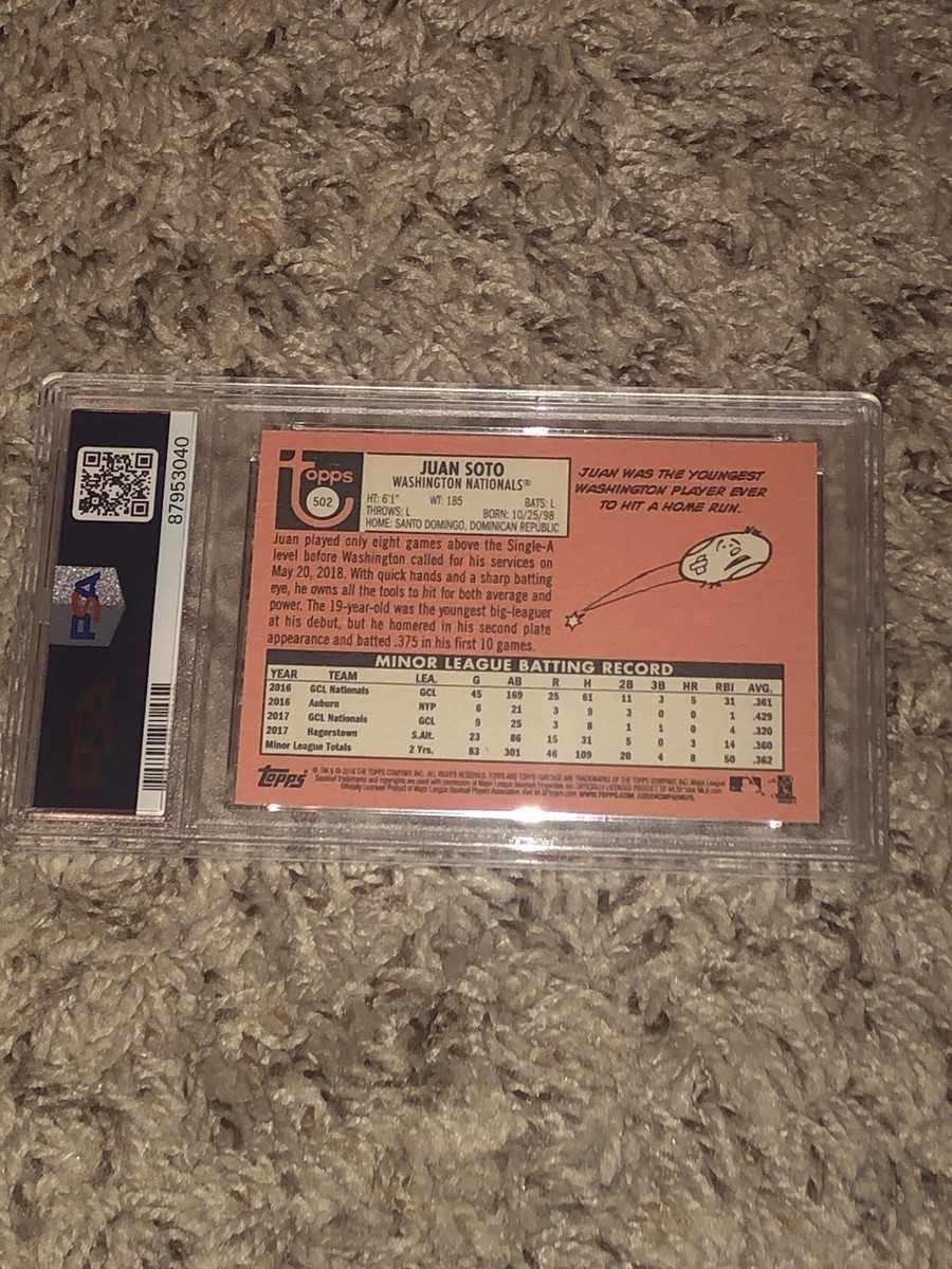 PSA10 フアン ソト ルーキー‼️JUAN SOTO RC - YANKEES 2018 Topps Heritage JUAN SOTO RC Rookie Card - PSA 10 - New