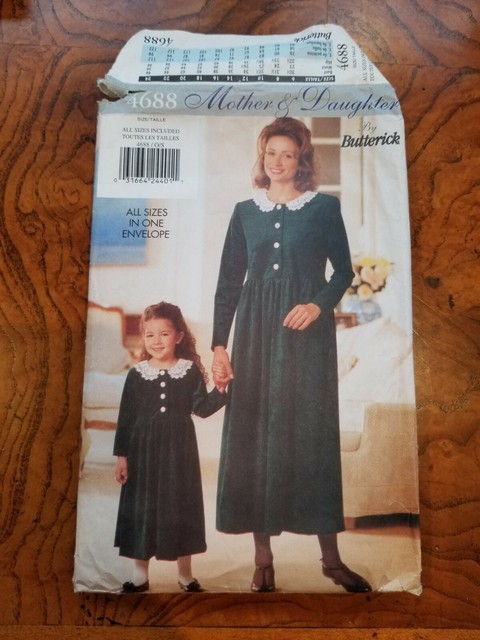 Butterick 4688 Sewing Pattern Mother /& Daughter Dress