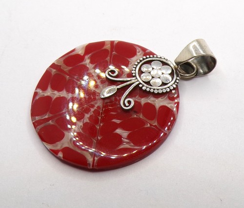 925 Sterling Silver Balinese Artisan Shell Pendant - Picture 5 of 10