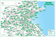 Golf Road Map - Boston Golf Map - Golf Travel Map - Golf Items