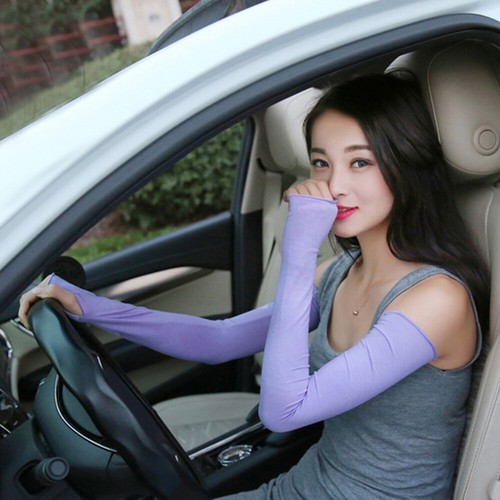 Women Arm Sleeves Cover Anti UV Sun Protection Driving Gloves Breathable Summer - Picture 16 of 41