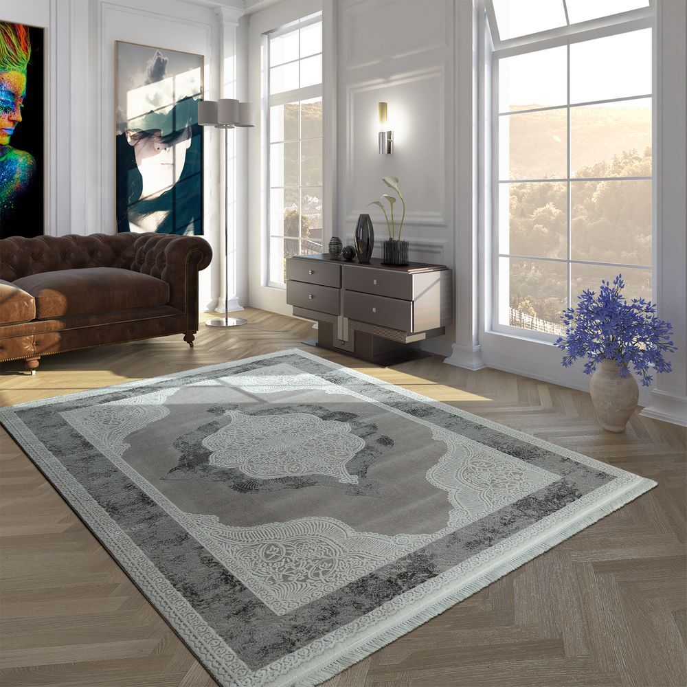 Vintage Poliacrilico Tappeto Barocco Motivo Pregiato Moderno Frange Grigio Crema clienti prima reputazione prima Vintage Poliacrilico Tappeto Barocco Motivo Pregiato Moderno Moderno Moderno Frange Grigio Crema miglior prezzo