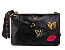 VICTORIA'S SECRET RUNWAY PATCH GLAM CROSS BODY NEW!