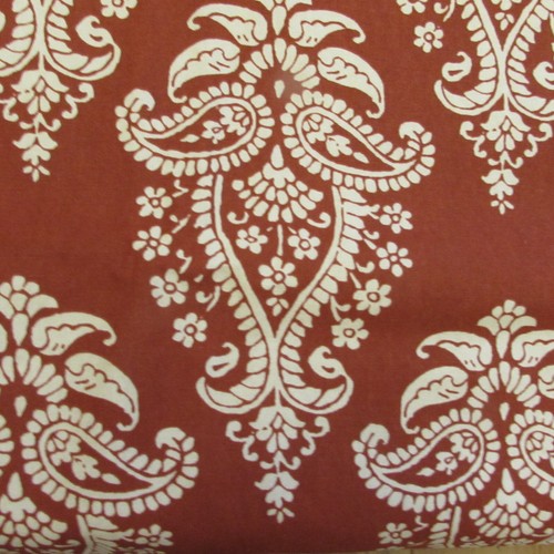 Screen Print Richloom Upholstry Fabric Beige on Red Rust 2014 4yd 23" x 46 - Picture 4 of 7