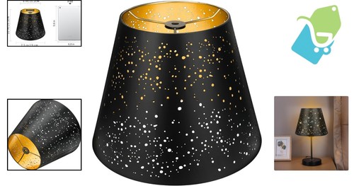 Durable Spider Installation Lampshade - Modern Barrel Design with Gold Lining - Picture 2 of 11