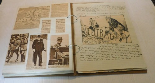 1939-40 WORLD WAR 2 SCRAPBOOK w/ MANUSCRIPT NOTES by VIRGINIA COATS [MACVEAGH] - Foto 8 di 10