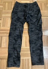 BYLT Pants Mens Medium Camo Camouflage Gray Elastic Waist Casual Drawstring