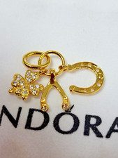 charm Pandora triple porte bonheur or fin 585/1000 poinçon  ALE MET G585