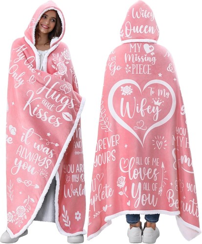 Wife Christmas Gifts, Wife Gifts from Husband, Wife Sherpa Fleece Wearable Blank