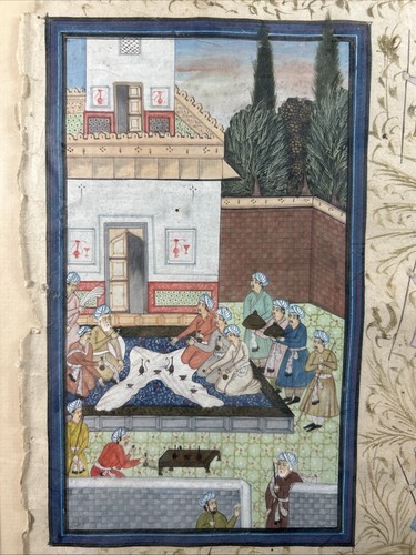 Antique INDIAN/PERSIAN ISLAMIC PAINTING on Paper with Illumination & Certificate - Picture 3 of 14