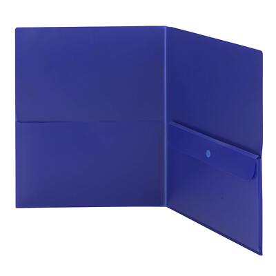 Poly Two-Pocket Folder with Security Pocket Letter Size Dark Blue 5 Per Pack ...