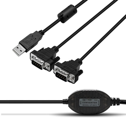 2 Ports USB to RS-232 Converter Serial Cable DB9 USB Connector Adapter - Picture 2 of 8
