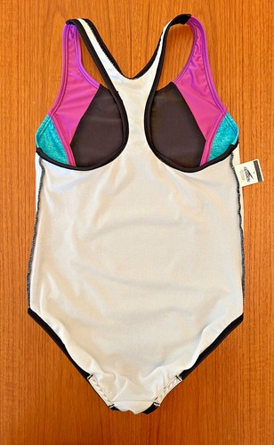 SPEEDO, Girl's 1-Piece Swimsuit, Thick Strap, Racerback, Kid's Size Large  - Picture 8 of 12