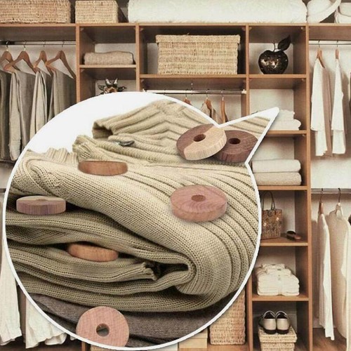 20 Pack Natural Cedar Wood Rings Moth Repellent for Clothes Wardrobe Drawer - Picture 9 of 12