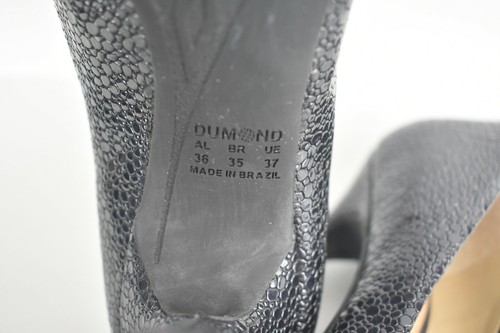 Dumond Stiletto Textured Black Heel Size 6.5 Made In Brazil womens shoes heels - Picture 5 of 5