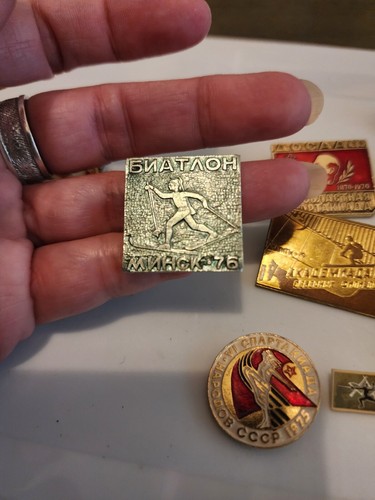 Soviet USSR Sports Political Pins Badges Vintage Enamel 21 Pins 1970's Vintage  - Picture 10 of 22