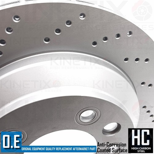 Para VW Touareg 3.0 V6 2010-2018 Perforados Discos de Freno Trasero Pastillas - Imagen 7 de 8