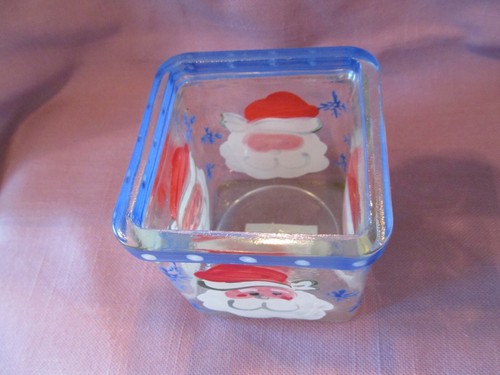 Ganz Handpainted Santa Glass Votive Holder Square 3" Bella Casa - Imagen 4 de 4