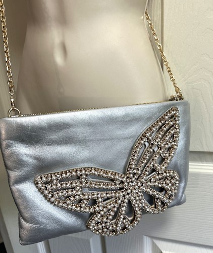 SOPHIA WEBSTER FLOSSY PEARLS BUTTERFLY Soft leather Clutch Bag / Handbag - Picture 11 of 16