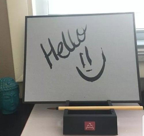 Juego de arte original de tablero de Buda pintura al agua con cepillo de bambú y soporte ¡Nuevo! Zen - Imagen 5 de 10